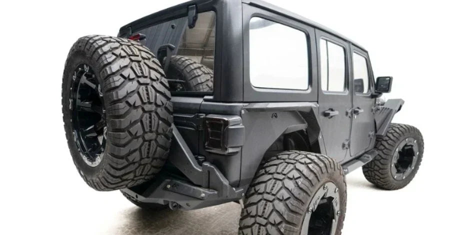The New 2020 Jeep Wrangler JL Door Tire Carrier by Fab Fours!