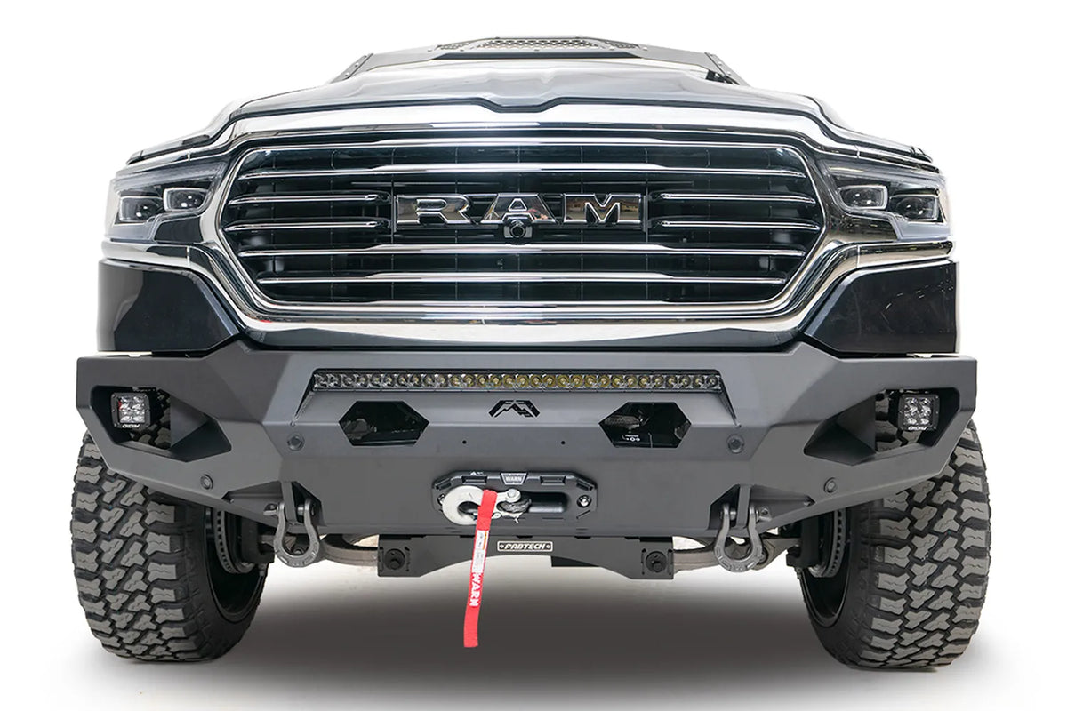Fab Fours Matrix front bumper on a Ram 1500, front view