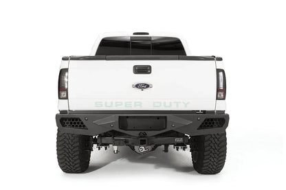 Fab Fours Vengeance rear bumper on a Ford Super Duty, rear view