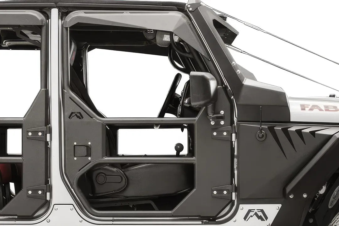 Fab Fours full tube door on a Jeep Wrangler JK, front