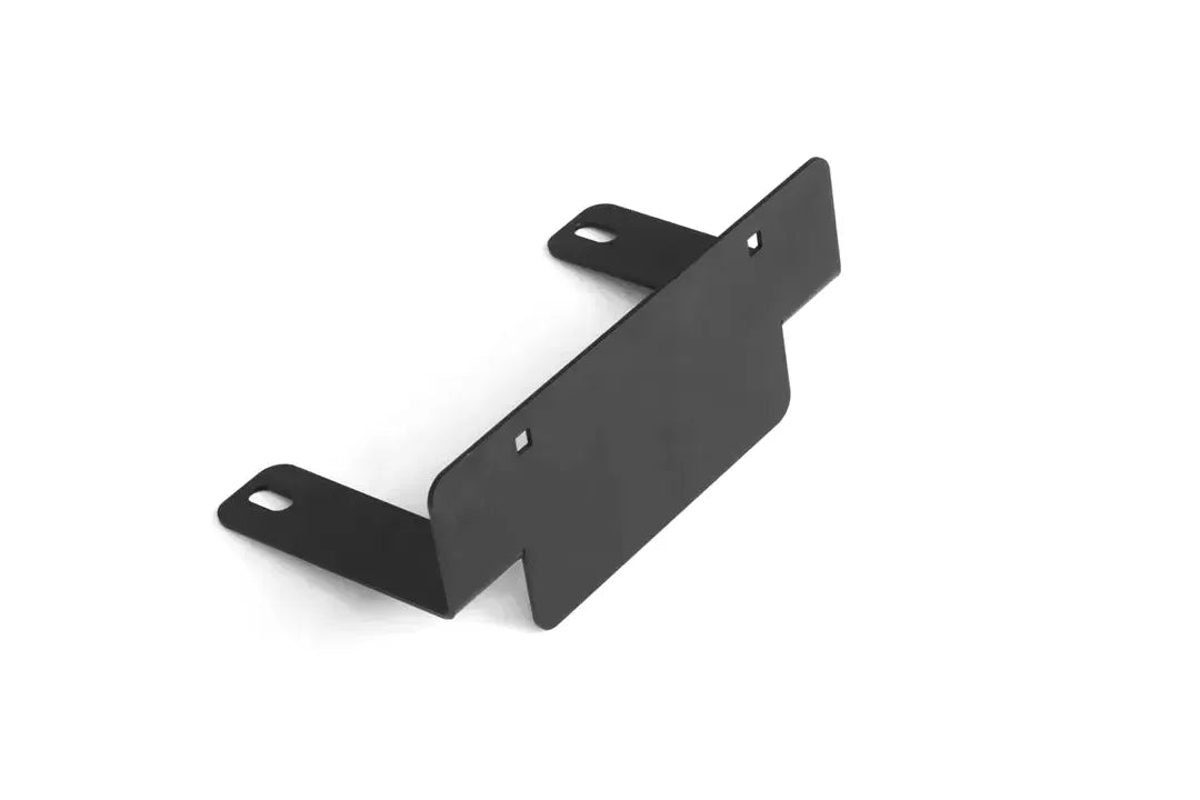 Black Fab Fours Vengeance front license plate bracket on a white background