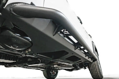 Underside close-up of the Fab Fours step slider on a Toyota 4Runner