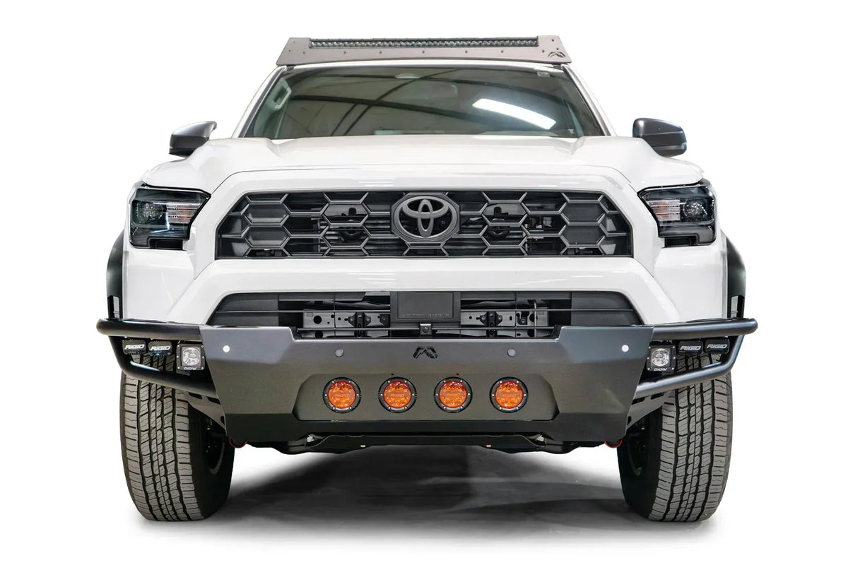 Fab Fours Ultra Light Front Bumper with no guard on a white 2025 Toyota 4Runner, front view