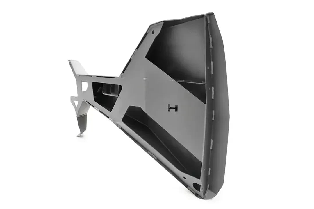 Fab Fours Toyota Tacoma front trail door, angled inner view, showing the reinforced frame and hinge-side mounting flange
