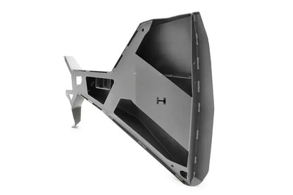 Fab Fours Toyota Tacoma front trail door, angled inner view, showing the reinforced frame and hinge-side mounting flange