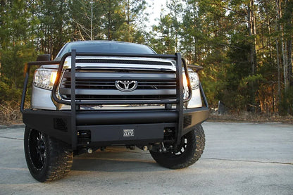 Fab Fours Black Steel Elite front bumper on a Toyota Tundra, front view