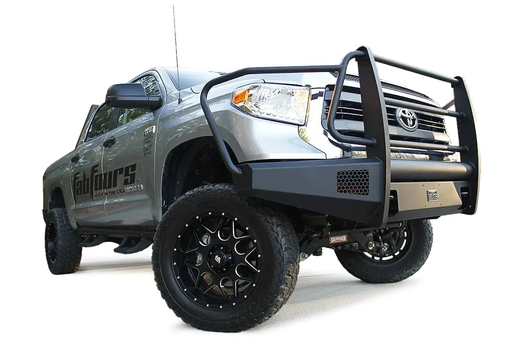 Fab Fours Black Steel Elite front bumper on a Toyota Tundra