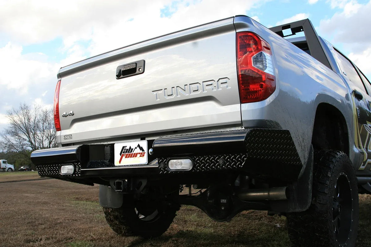 Fab Fours Black Steel rear bumper on a Toyota Tundra