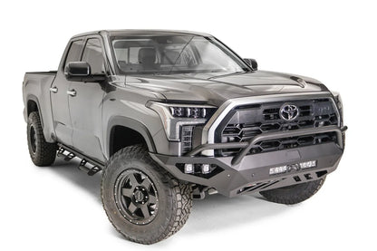 Fab Fours Vengeance front bumper on a Toyota Tundra, passenger side view