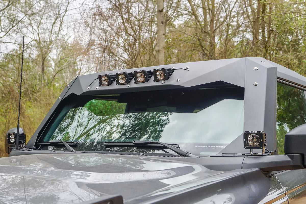 Close-up of the Fab Fours ViCowl on a Ford Bronco outdoors