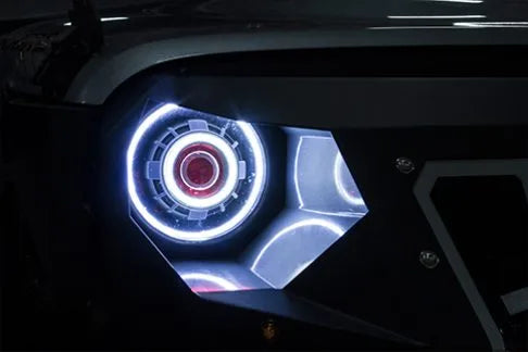 Fab Fours Mall Assault custom LED halo headlight detail