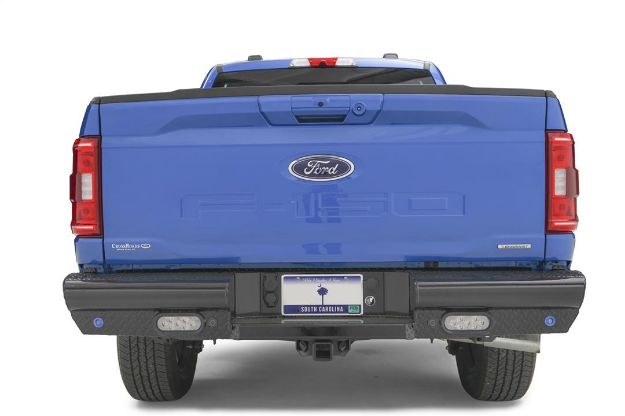 2021-2023 Ford F150 Black Steel Rear Ranch Bumper | Fab Fours