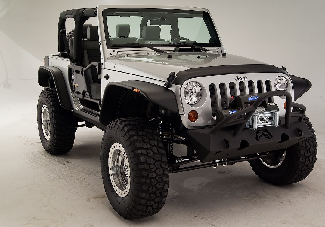 2007-2018 Jeep JK Hardcore Stubby Winch Bumper with grill guard | Fab Fours